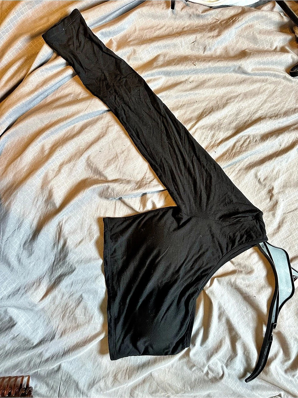 Klassy Network one shoulder built in bra crop top in Black Like New